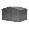 10X8 FT Outdoor Storage Shed, All Weather Metal Sheds With Lockable Doors, Tool Shed For Garden, Patio, Backyard, Lawn, Black - Decindoor
