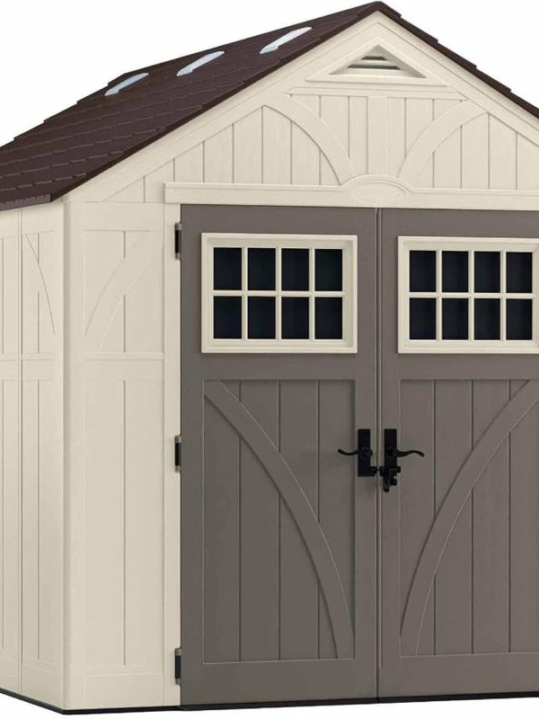 Suncast BMS8100 8 ft. x 10 ft. Tremont Resin Outdoor Storage Shed with Skylights - Decindoor