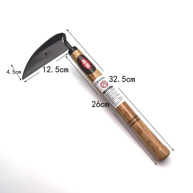 LMcenter's Composite Steel Bent Handlebar Sickle Steel Elbow Hoe Hand Weeding Sickle Gardening Weeding Farm Tools - Image 3