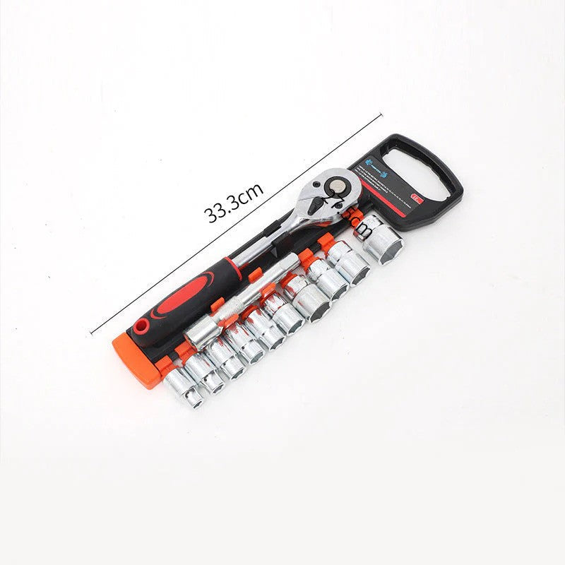 LMcenter's 12-Piece Ratchet Socket Wrench Set – Alloy Steel Repair Tool Kit - Image 2